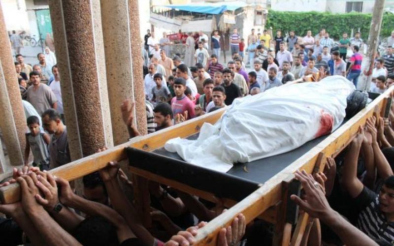 صور:تشييع جثمان الفتى زياد النجار بخانيونس