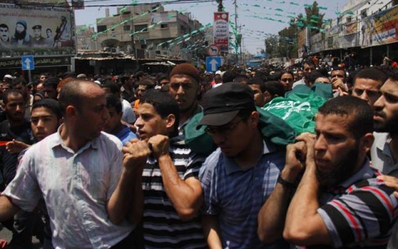 صور: تشييع جثامين 4 شهداء برفح