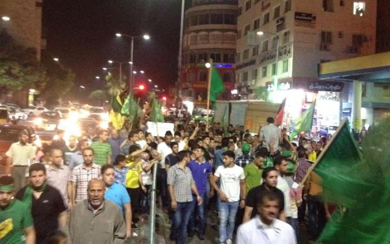 بالصور: حماس في نابلس تنتفض نصرة لغزة