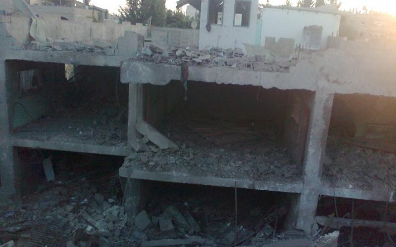صور تدمير طائرات الاحتلال لنادي ببيت لاهيا