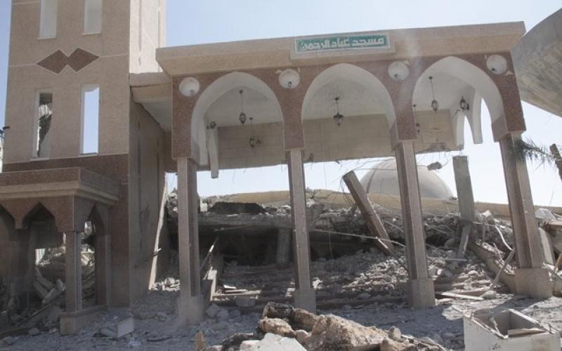 صور: الدمار في منطقة خزاعة شرق خان يونس