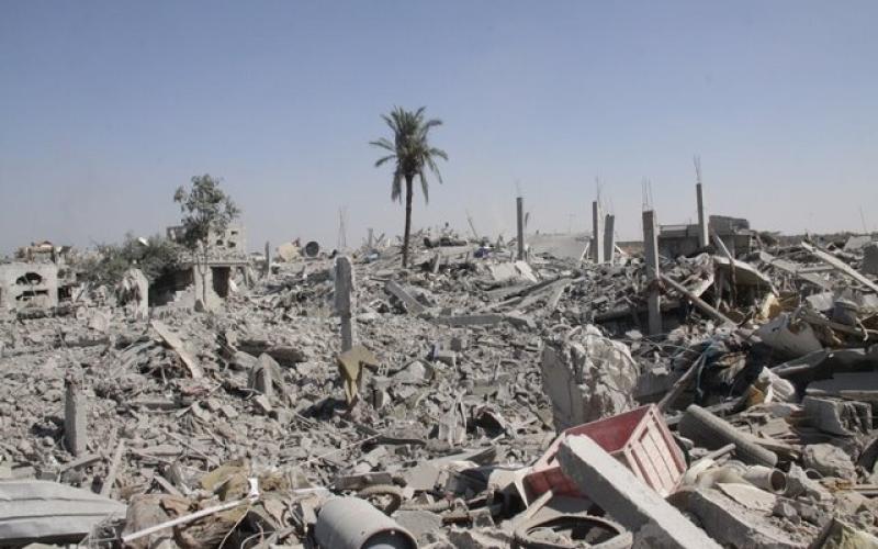 صور: الدمار في منطقة خزاعة شرق خان يونس