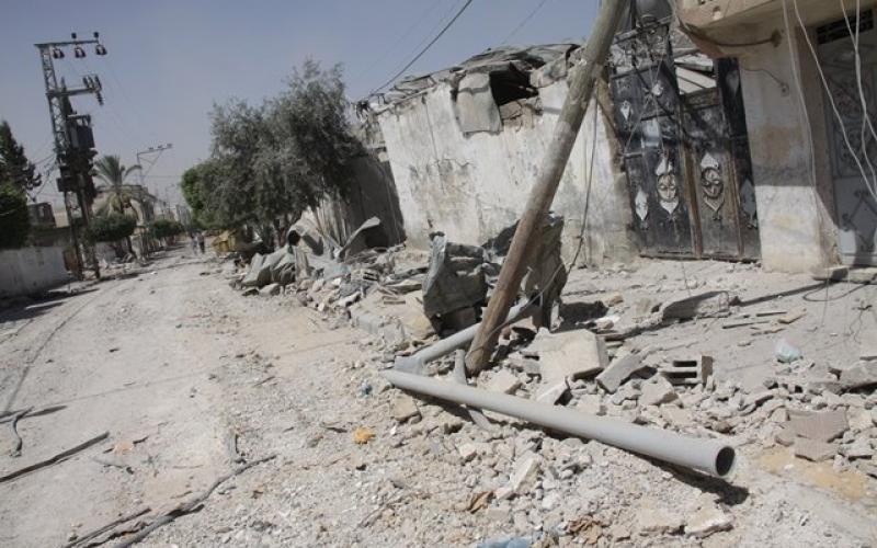 صور: الدمار في منطقة خزاعة شرق خان يونس