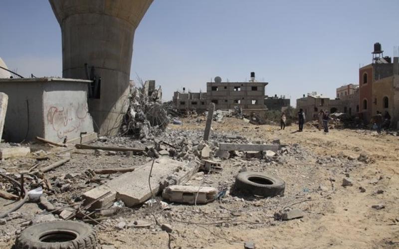 صور: الدمار في منطقة خزاعة شرق خان يونس