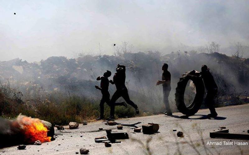 صور: مواجهات عنيفة في نابلس دعمًا لغزة