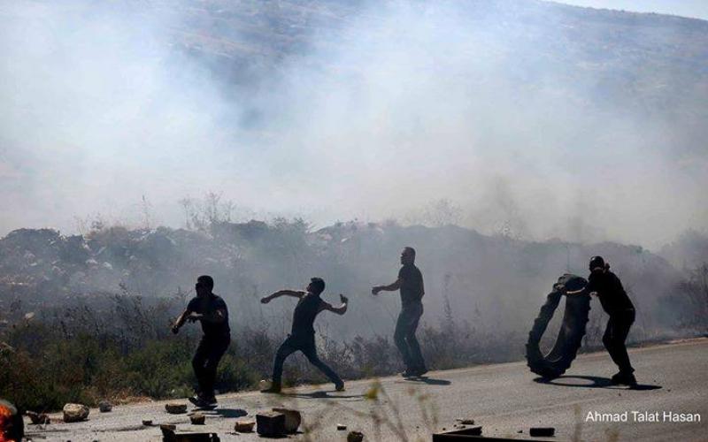 صور: مواجهات عنيفة في نابلس دعمًا لغزة