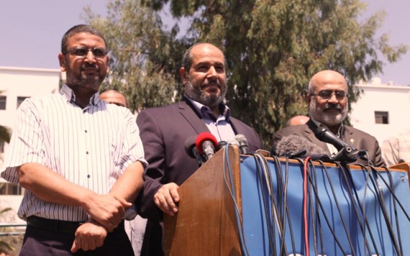 صور: مؤتمر وفد حماس العائد لغزة