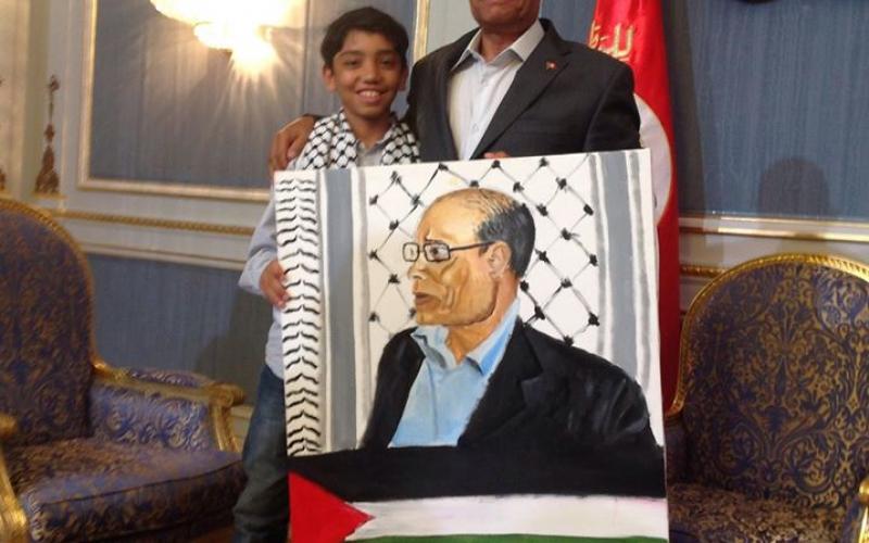 صور: لقاء الفنان الطفل قريقع برئيس تونس