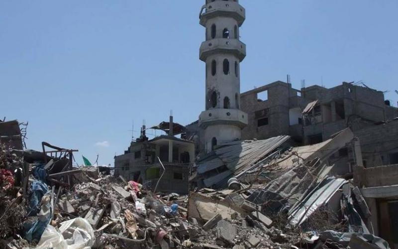 صور: آثار تدمير الاحتلال لمسجد الصفاء بالبريج