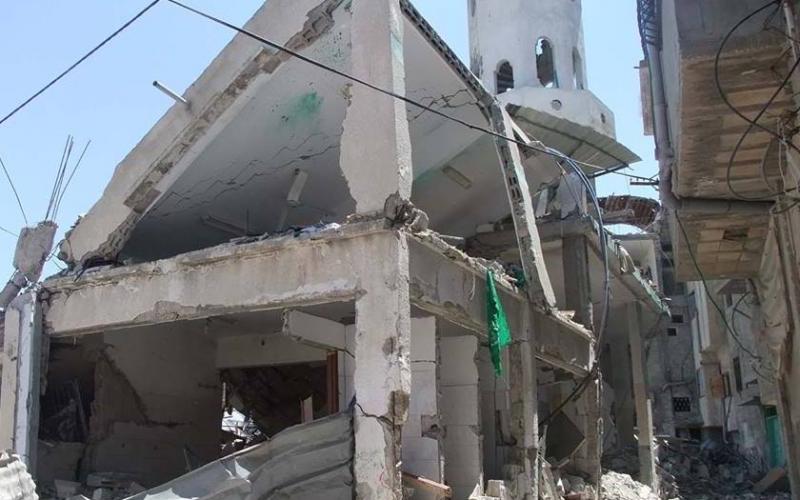 صور: آثار تدمير الاحتلال لمسجد الصفاء بالبريج