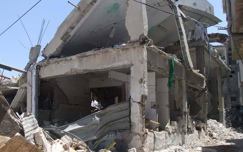 صور: آثار تدمير الاحتلال لمسجد الصفاء بالبريج