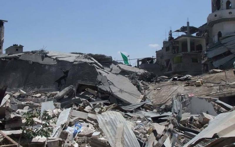 صور: آثار تدمير الاحتلال لمسجد الصفاء بالبريج