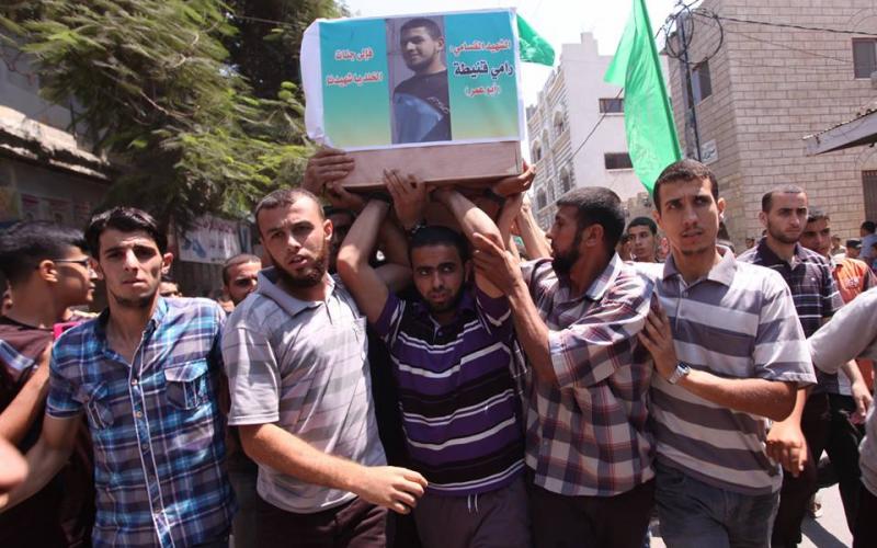 صور: تشييع جثمان الشهيد "قنيطة" شرق غزة