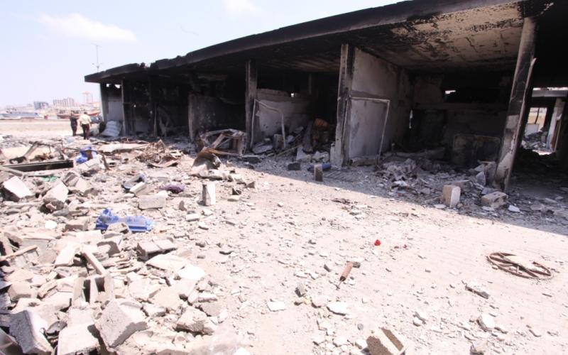 صور: استهداف غرف الصيادين بميناء غزة
