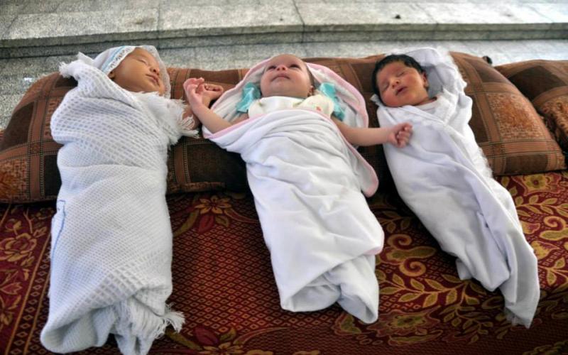 صور: احتفال النازحين بمراكز الإيواء بـ7 مواليد