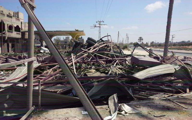 صور: قصف مصنع للباطون بالنصيرات