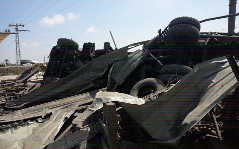 صور: قصف مصنع للباطون بالنصيرات