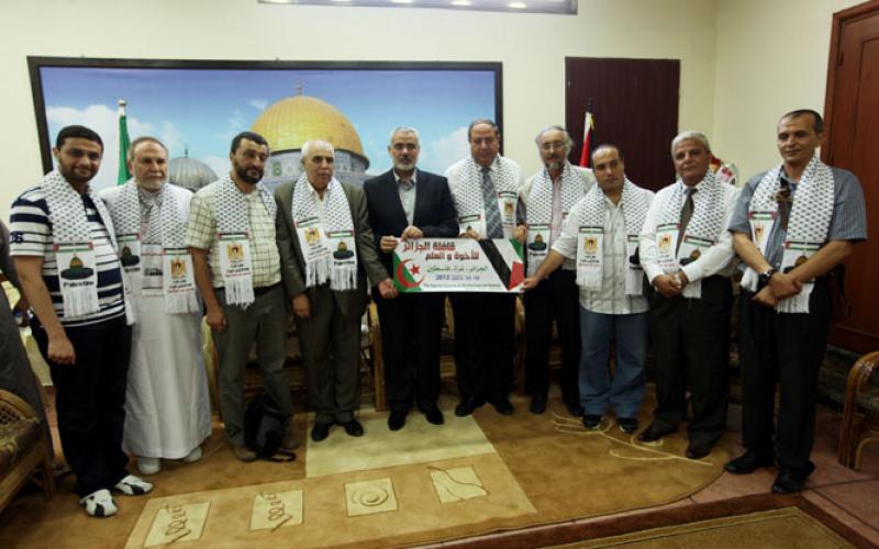 بالصور .. هنية يستقبل وفدي مصر والجزائر