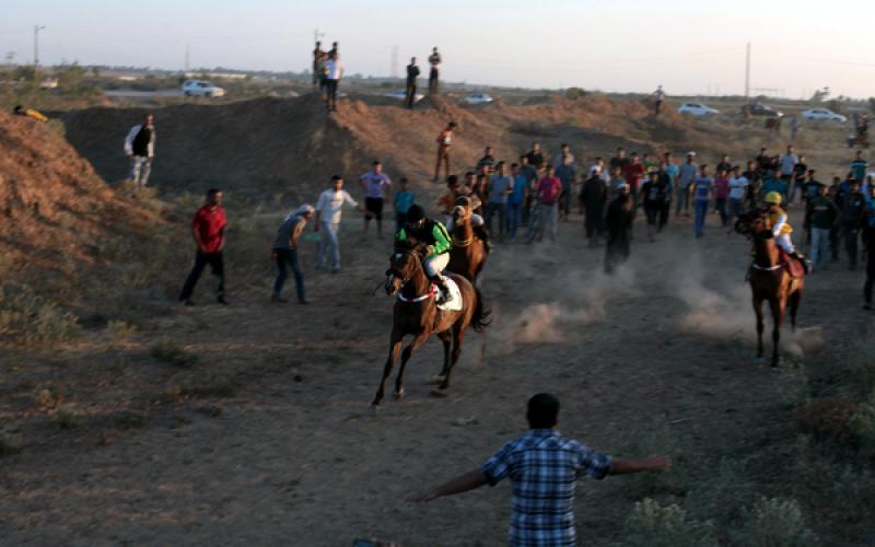 صور: سباق الخيول شمال قطاع غزة