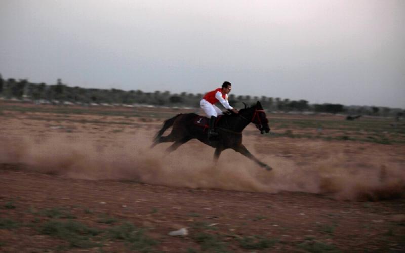 صور: سباق الخيول شمال قطاع غزة