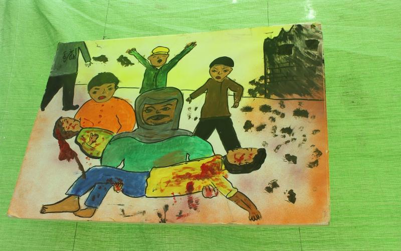 صور: أطفال يجسدون صدمة الحرب في خانيونس