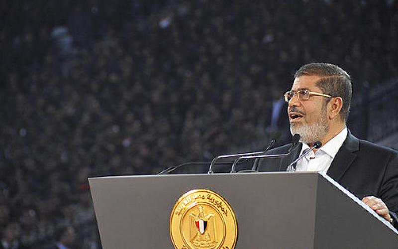 صور.. مرسي يلقي خطاب أكتوبر وسط الآلاف