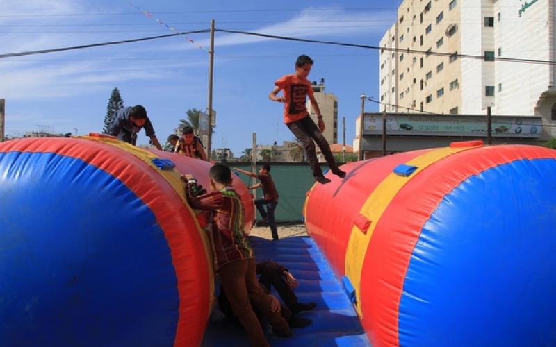 صور: أفراح العيد تحتضن أطفال غزة باليوم الثاني