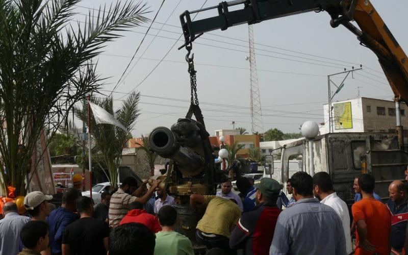 صور: المدفع الأثري الذي وجد ببحر دير البلح‎