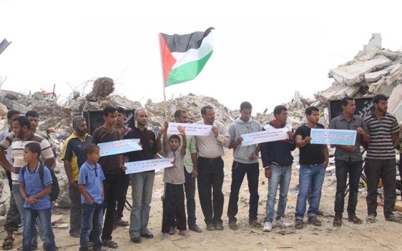 صور:وقفة لأصحاب البيوت المدمرة شرق خانيونس