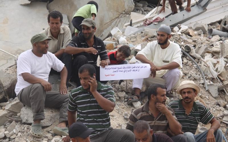 صور:وقفة لأصحاب البيوت المدمرة شرق خانيونس