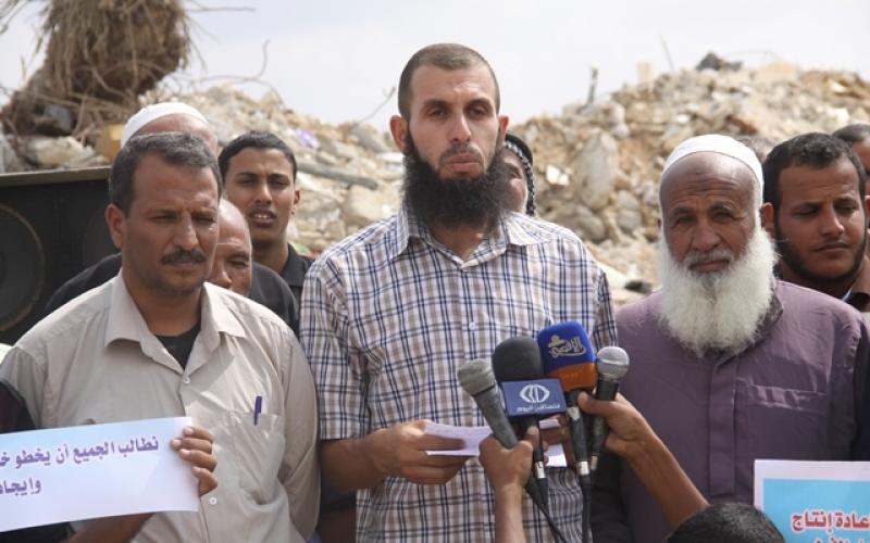 صور:وقفة لأصحاب البيوت المدمرة شرق خانيونس