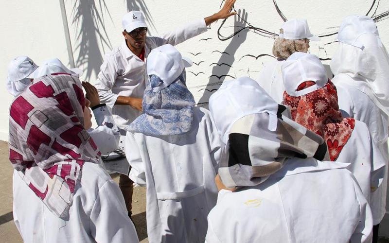 صور: جدارية لفتيان وفتيات مركز "بناة الغد"