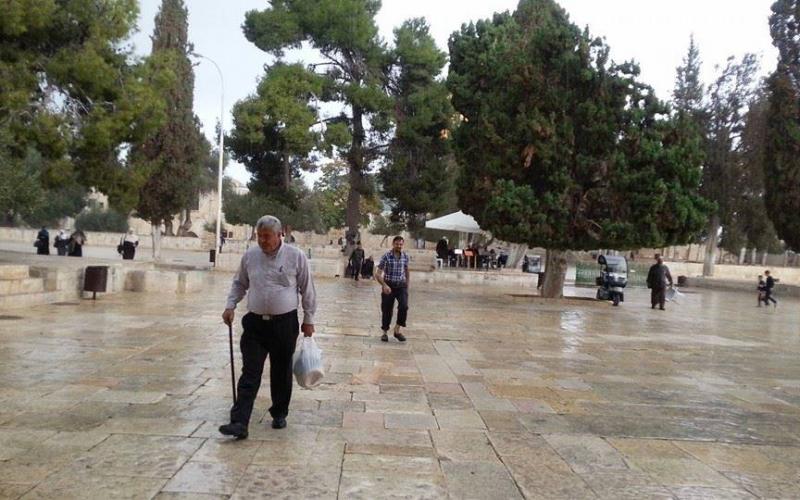 صور: أجواء المطر من داخل المسجد الأقصى