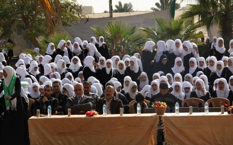 صور: احتفاء طالبات بذكرى السجيل بخانيونس