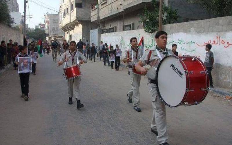 بالصور:مسير كشفي بذكرى "السجيل" بالوسطى
