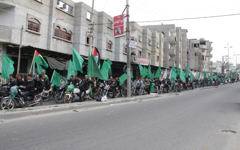 رفح :طوفان حماس الأخضر في ذكرى انطلاقتها