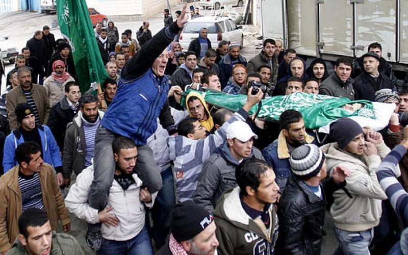 بالصور..مواجهات عقب تشييع الشهيد السلايمة
