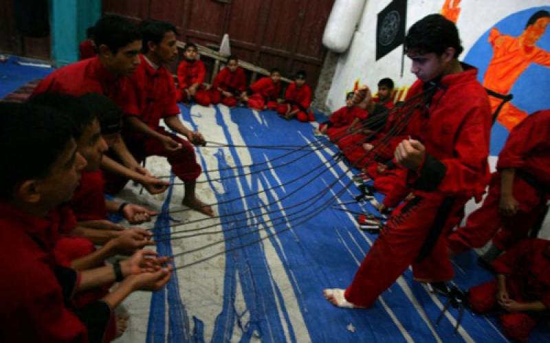 صور.. أخطر تدريب على فنون القتال في غزة