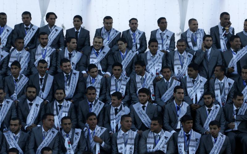 صور.. زفاف جماعي بمحافظة رفح جنوب القطاع
