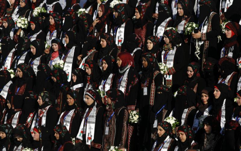 صور.. زفاف جماعي بمحافظة رفح جنوب القطاع