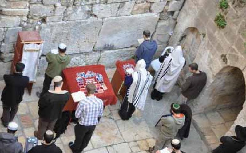 صور وفيديو.. طقوس توراتية على جدار الأقصى