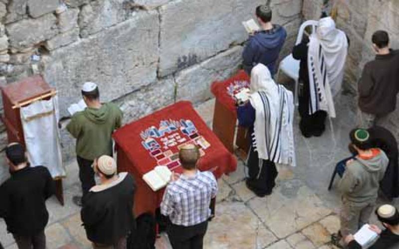 صور وفيديو.. طقوس توراتية على جدار الأقصى