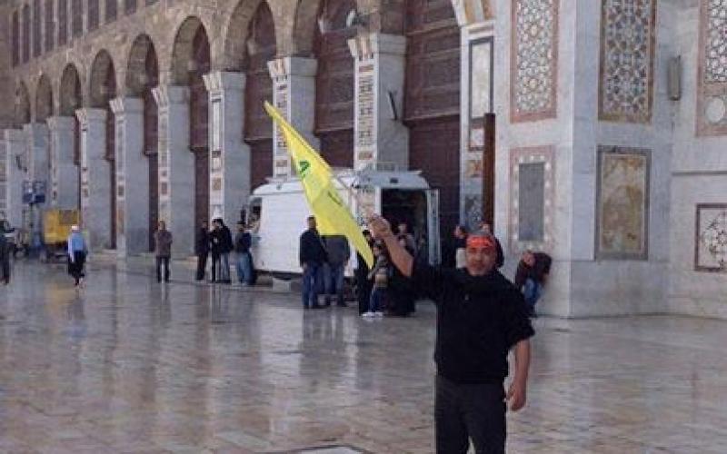 صورة: رفع علم حزب الله في "الأموي" بدمشق