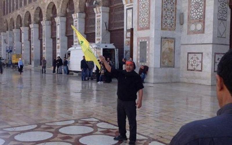 صورة: رفع علم حزب الله في "الأموي" بدمشق