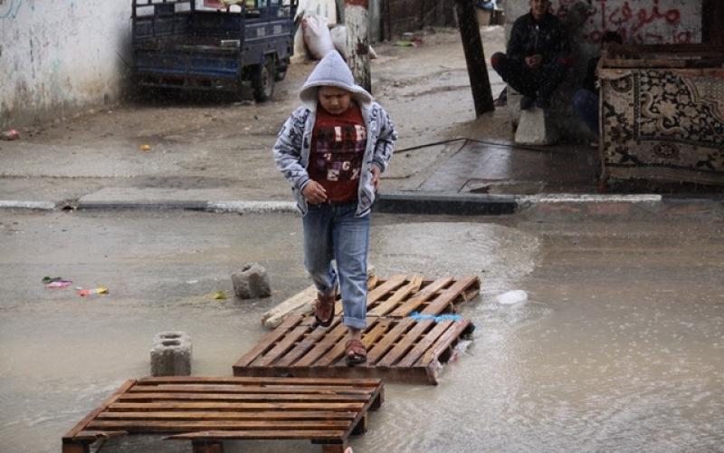 صور: أجواء المنخفض الجوي بخانيونس