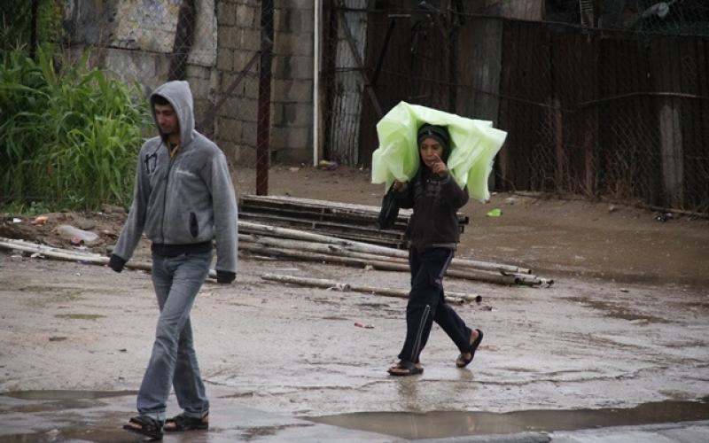 صور: أجواء المنخفض الجوي بخانيونس