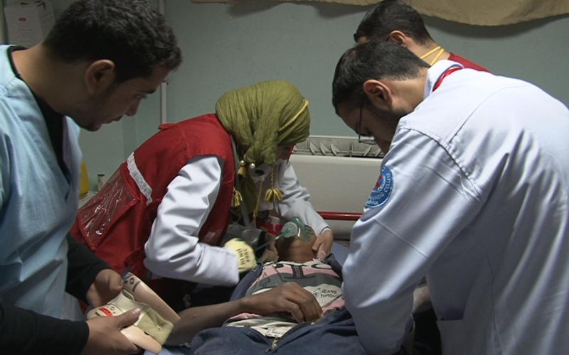 بالصور: مناورة بمجمع ناصر بحال الطوارئ
