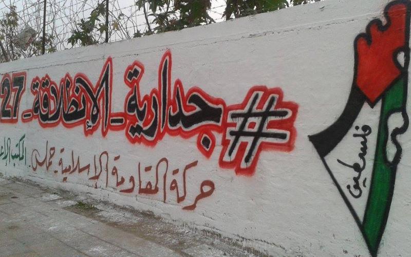 صور: #جدارية_الانطلاقة_27 لحركة حماس