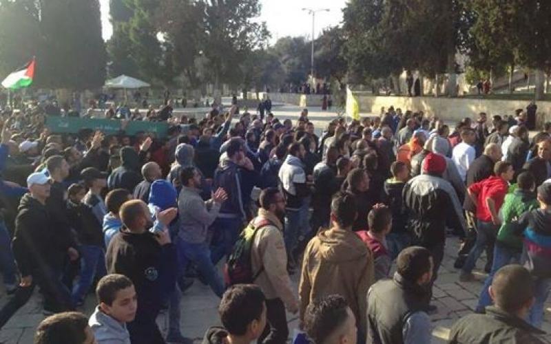 صور: تشييع الشهيد حشيمة من المسجد الأقصى