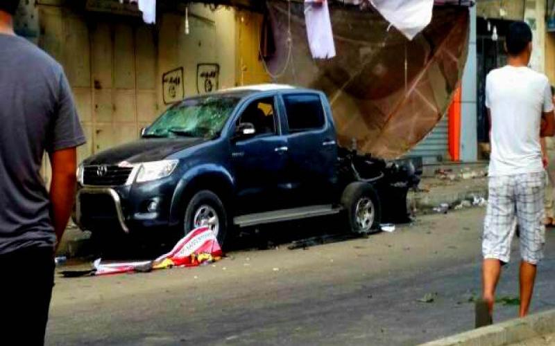 بالصور: إصابتان بتفجير 5 سيارات للمقاومة بغزة​
